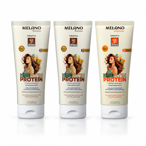 Melano Keratin & Protein Hair Care Bundle | 2 Shampoos + 1 Conditioner